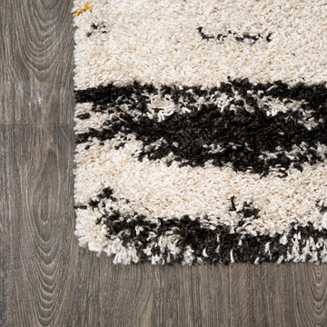 Nova Modern Bold Strie' Shag Area Rug